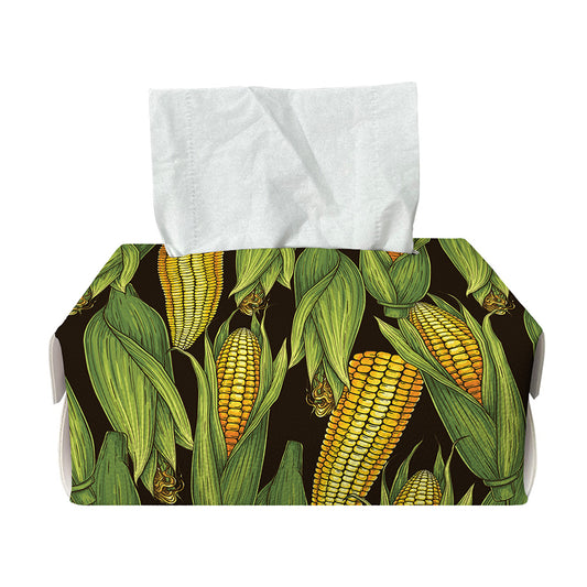 Hand-Drawn Corncob Pattern Print Rectangle Tissue Box Cover