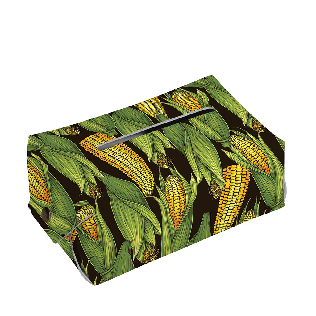 Hand-Drawn Corncob Pattern Print Rectangle Tissue Box Cover