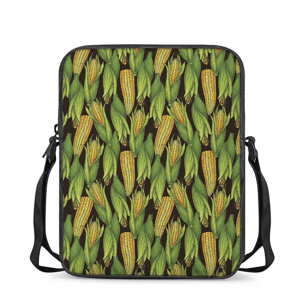 Hand-Drawn Corncob Pattern Print Rectangular Crossbody Bag