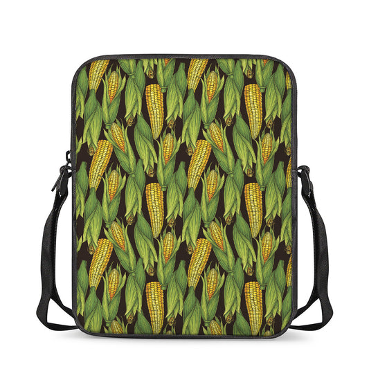 Hand-Drawn Corncob Pattern Print Rectangular Crossbody Bag