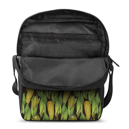 Hand-Drawn Corncob Pattern Print Rectangular Crossbody Bag