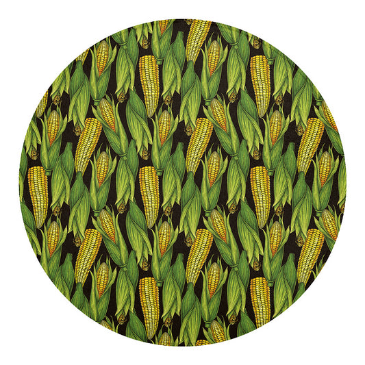 Hand-Drawn Corncob Pattern Print Round Blanket