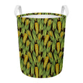Hand-Drawn Corncob Pattern Print Round Laundry Basket