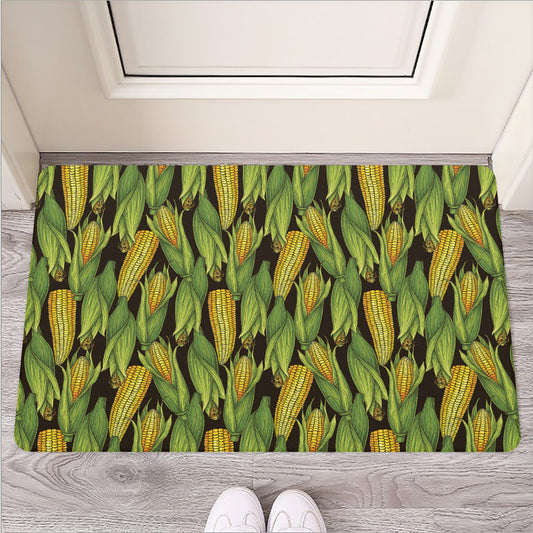 Hand-Drawn Corncob Pattern Print Rubber Doormat