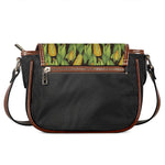 Hand-Drawn Corncob Pattern Print Saddle Bag