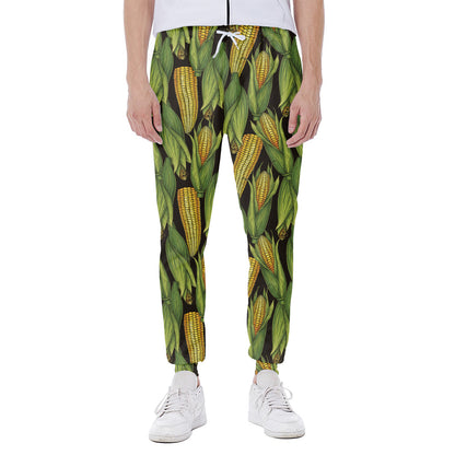 Hand-Drawn Corncob Pattern Print Scuba Joggers