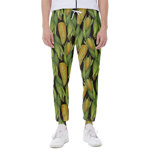 Hand-Drawn Corncob Pattern Print Scuba Joggers