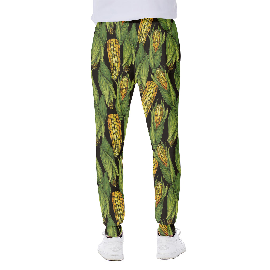 Hand-Drawn Corncob Pattern Print Scuba Joggers