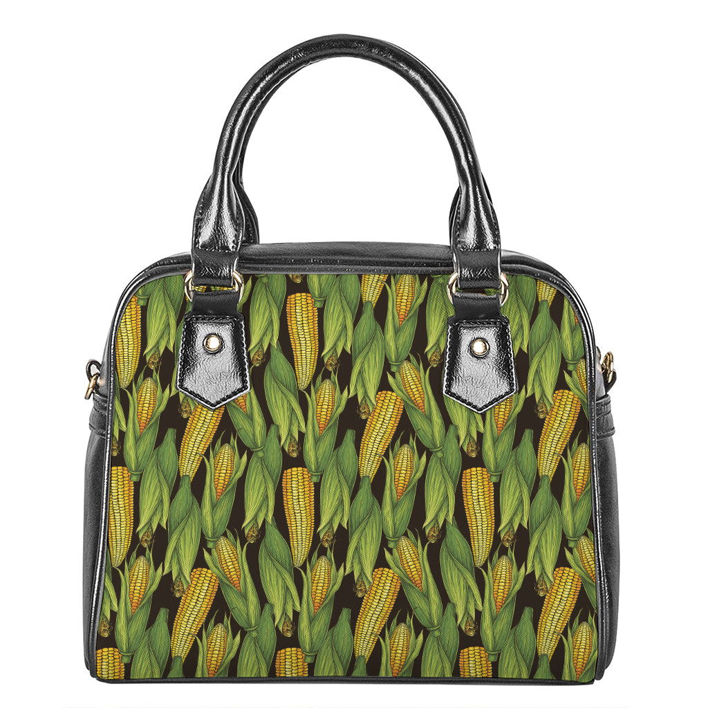 Hand-Drawn Corncob Pattern Print Shoulder Handbag