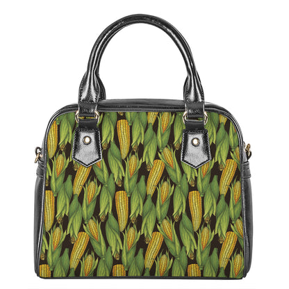 Hand-Drawn Corncob Pattern Print Shoulder Handbag