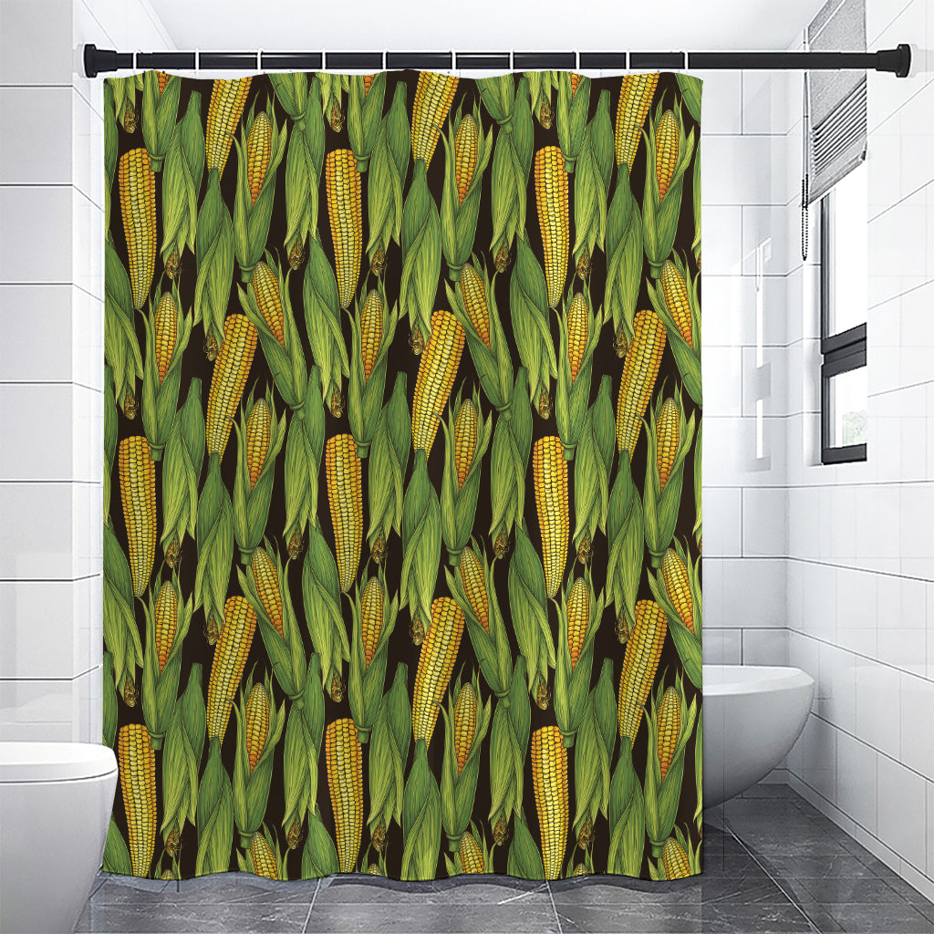 Hand-Drawn Corncob Pattern Print Shower Curtain