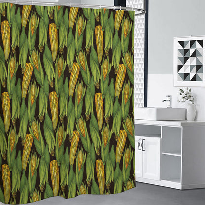 Hand-Drawn Corncob Pattern Print Shower Curtain