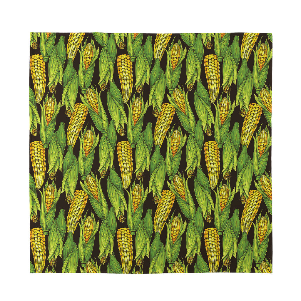 Hand-Drawn Corncob Pattern Print Silk Bandana
