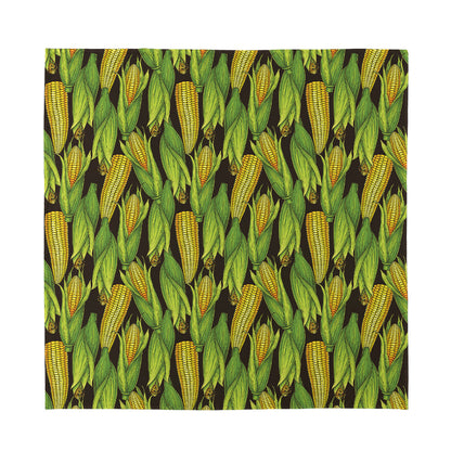 Hand-Drawn Corncob Pattern Print Silk Bandana