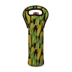 Hand-Drawn Corncob Pattern Print Single Neoprene Wine Tote
