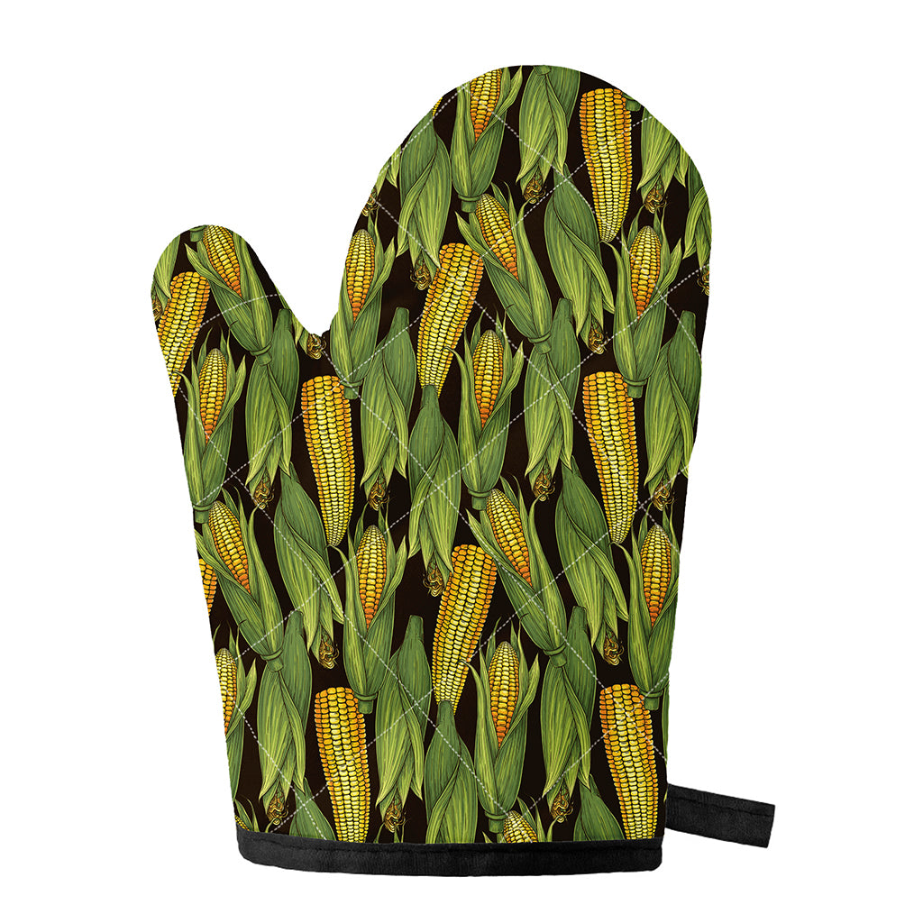 Hand-Drawn Corncob Pattern Print Single Oven Mitt