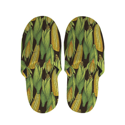 Hand-Drawn Corncob Pattern Print Slippers