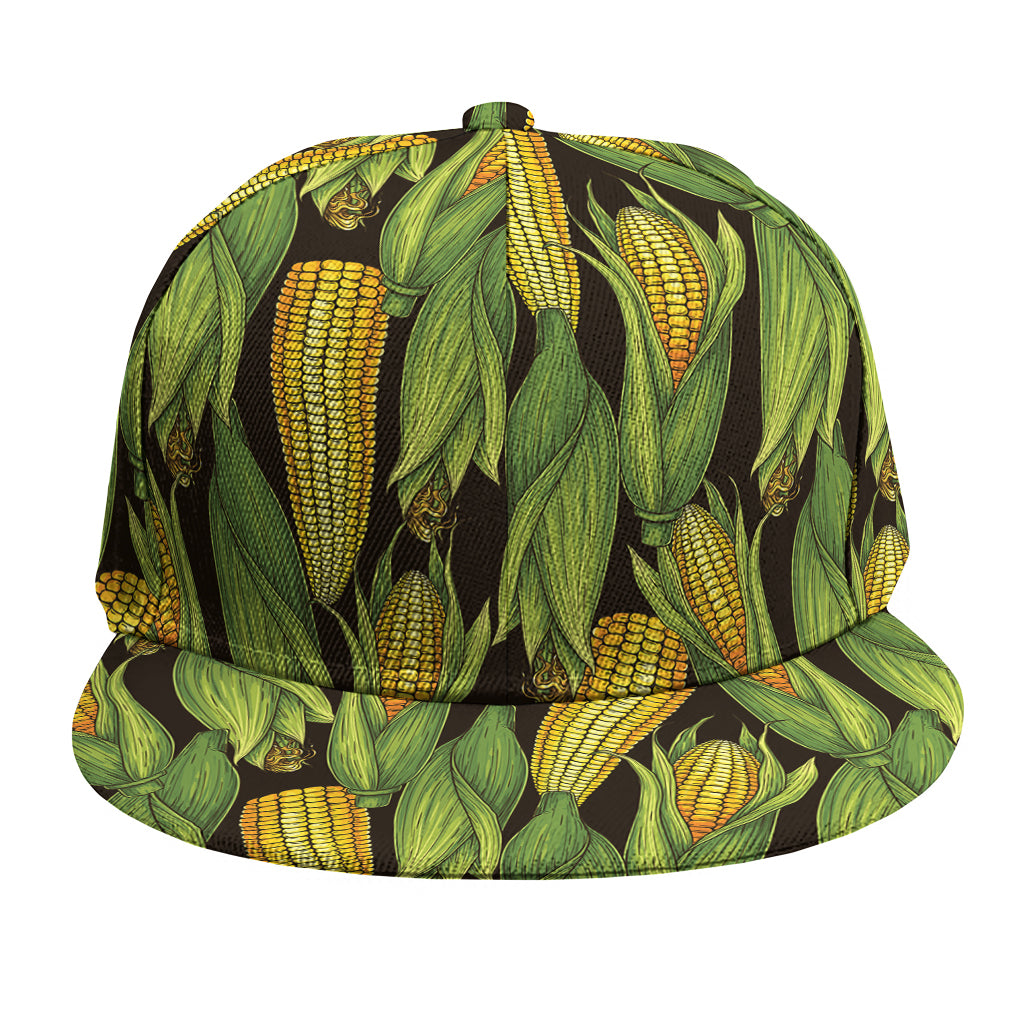 Hand-Drawn Corncob Pattern Print Snapback Cap