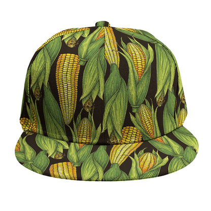 Hand-Drawn Corncob Pattern Print Snapback Cap