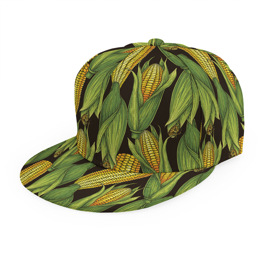 Hand-Drawn Corncob Pattern Print Snapback Cap