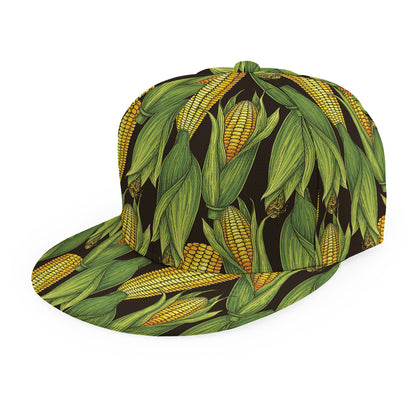 Hand-Drawn Corncob Pattern Print Snapback Cap