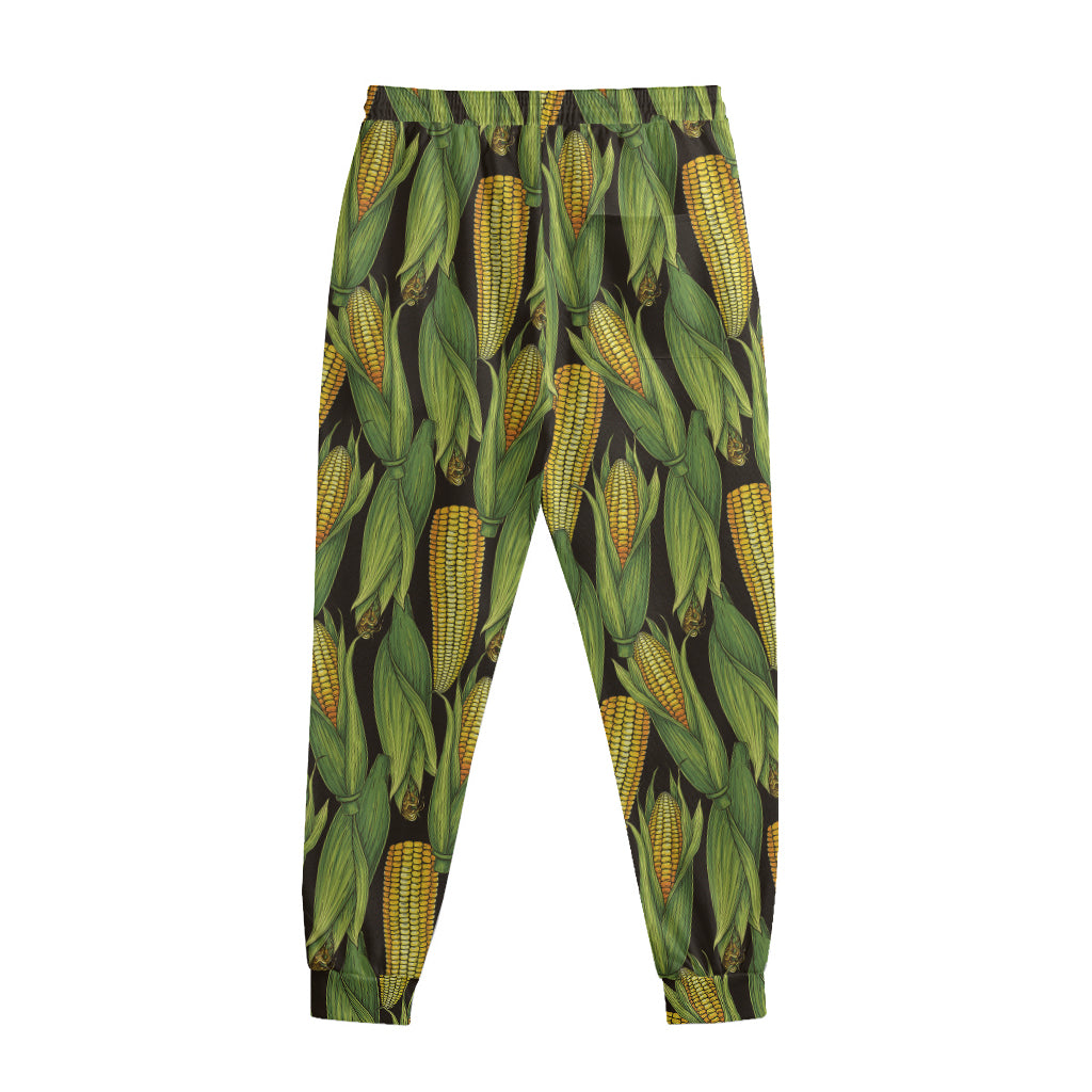 Hand-Drawn Corncob Pattern Print Sweatpants