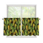 Hand-Drawn Corncob Pattern Print Tier Curtains