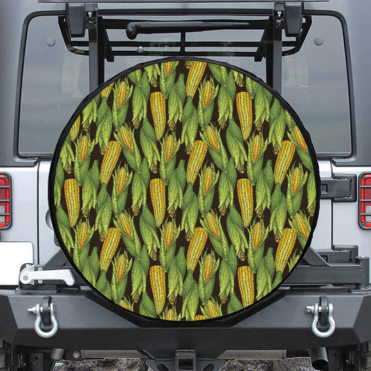 Hand-Drawn Corncob Pattern Print Tire Cover