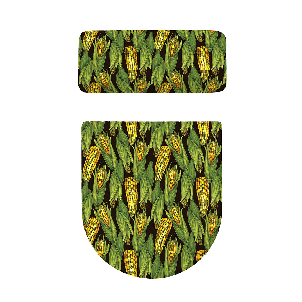 Hand-Drawn Corncob Pattern Print Toilet Lid And Tank Cover Set