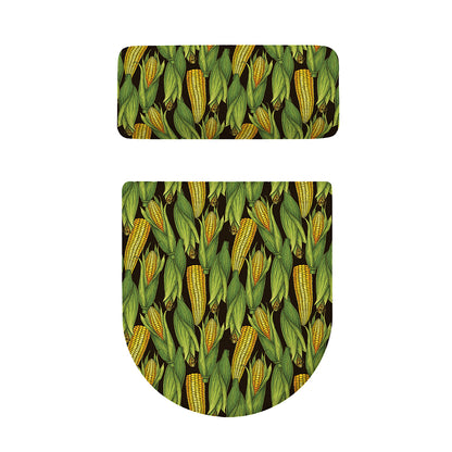 Hand-Drawn Corncob Pattern Print Toilet Lid And Tank Cover Set