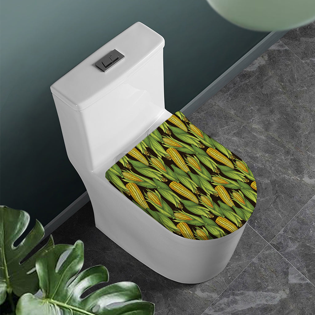 Hand-Drawn Corncob Pattern Print Toilet Lid Cover