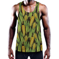 Hand-Drawn Corncob Pattern Print Men's Workout Tank Top