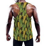 Hand-Drawn Corncob Pattern Print Training Tank Top
