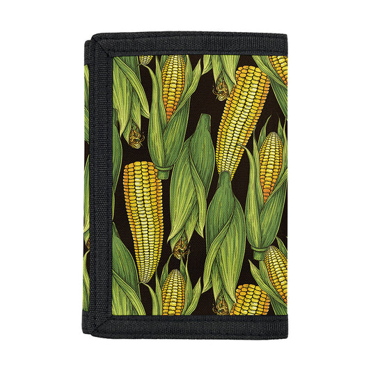 Hand-Drawn Corncob Pattern Print Trifold Wallet