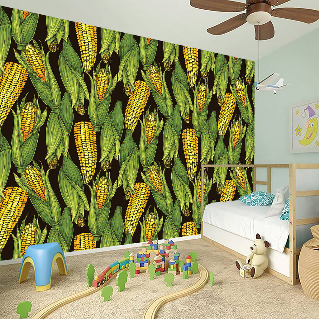 Hand-Drawn Corncob Pattern Print Wall Sticker