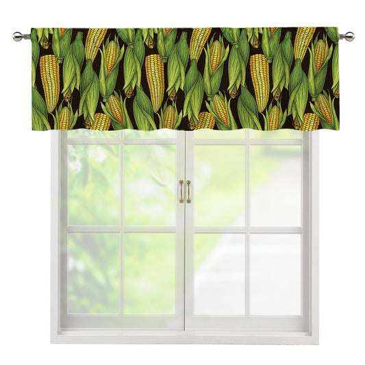 Hand-Drawn Corncob Pattern Print Window Valance
