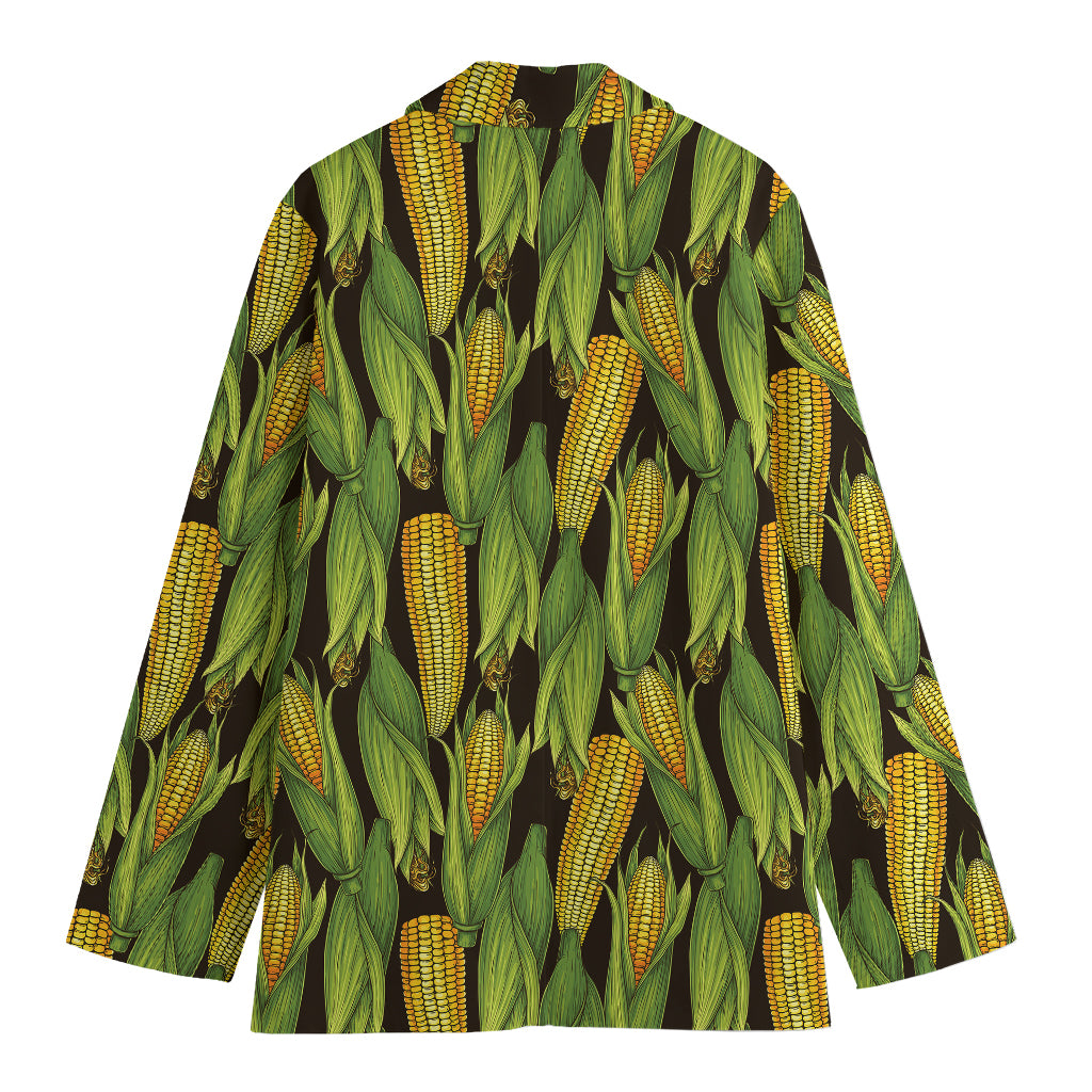 Hand-Drawn Corncob Pattern Print Women's Blazer