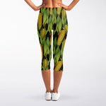Hand-Drawn Corncob Pattern Print Women's Capri Leggings