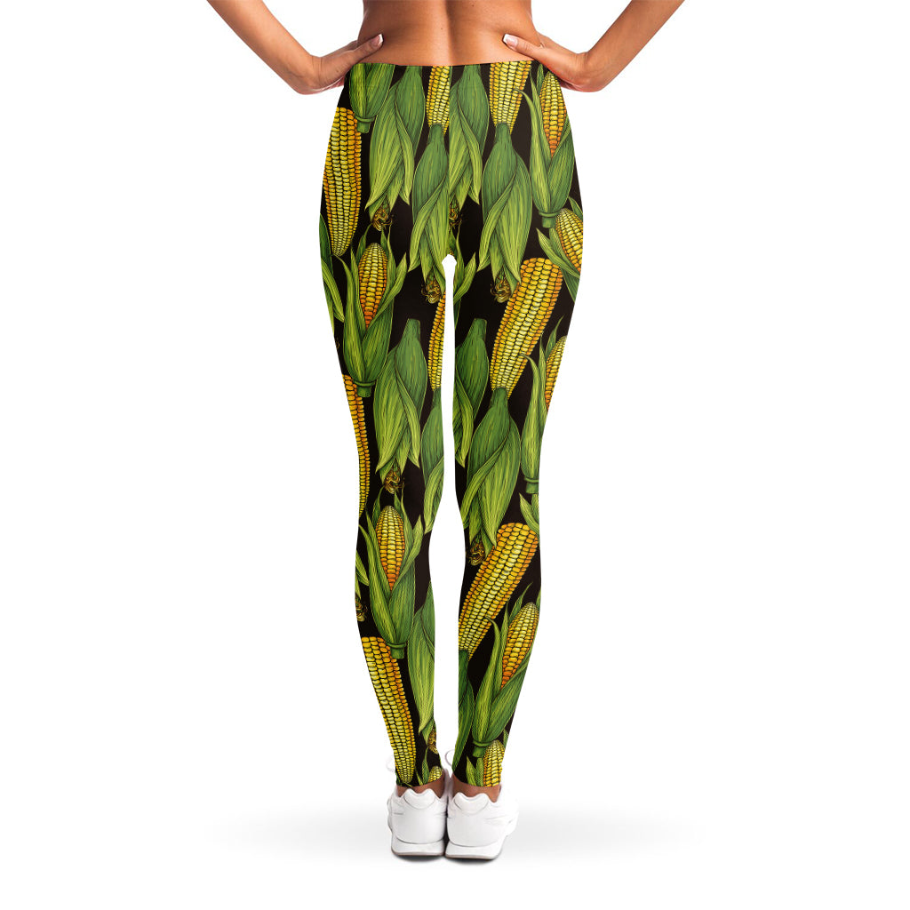 Hand-Drawn Corncob Pattern Print Women's Leggings