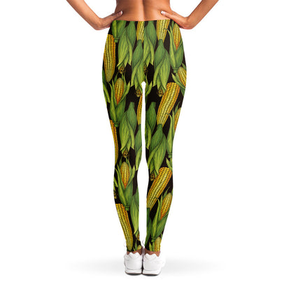 Hand-Drawn Corncob Pattern Print Women's Leggings
