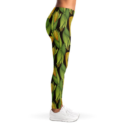 Hand-Drawn Corncob Pattern Print Women's Leggings