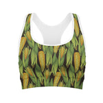 Hand-Drawn Corncob Pattern Print Women's Sports Bra
