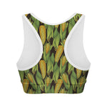 Hand-Drawn Corncob Pattern Print Women's Sports Bra
