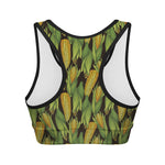 Hand-Drawn Corncob Pattern Print Women's Sports Bra