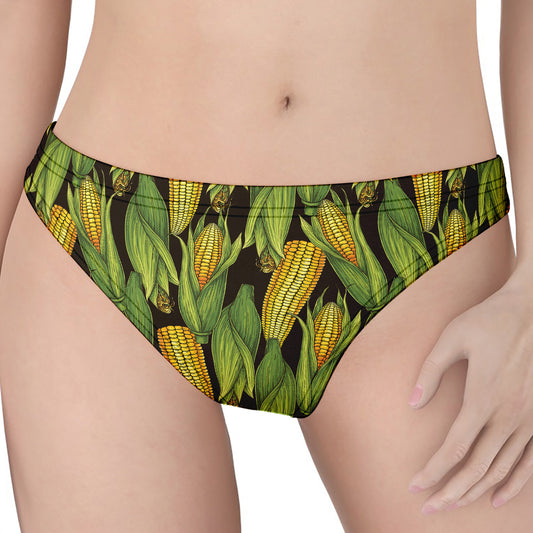 Hand-Drawn Corncob Pattern Print Women's Thong