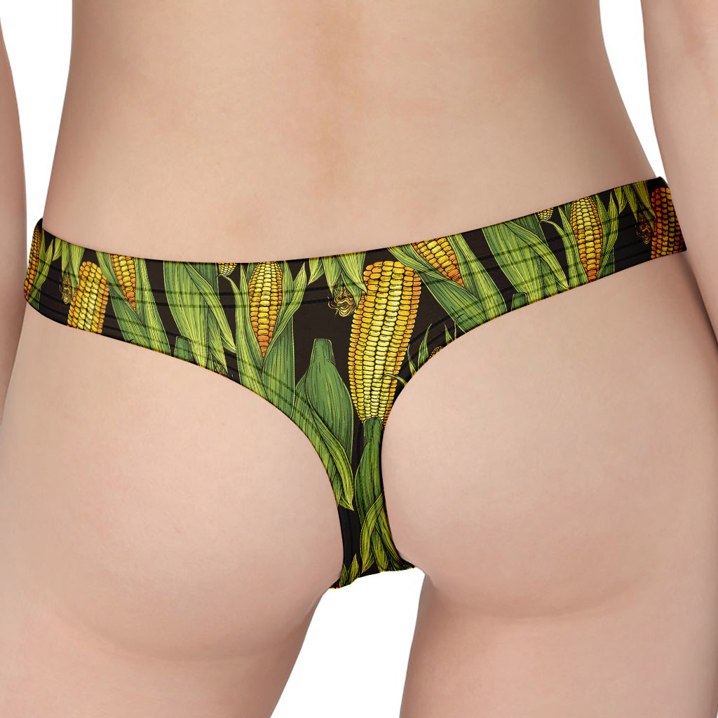Hand-Drawn Corncob Pattern Print Women's Thong