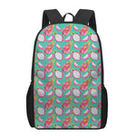 Hand Drawn Dragon Fruit Pattern Print 17 Inch Backpack