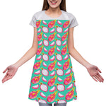Hand Drawn Dragon Fruit Pattern Print Adjustable Apron