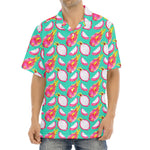 Hand Drawn Dragon Fruit Pattern Print Aloha Shirt