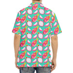 Hand Drawn Dragon Fruit Pattern Print Aloha Shirt
